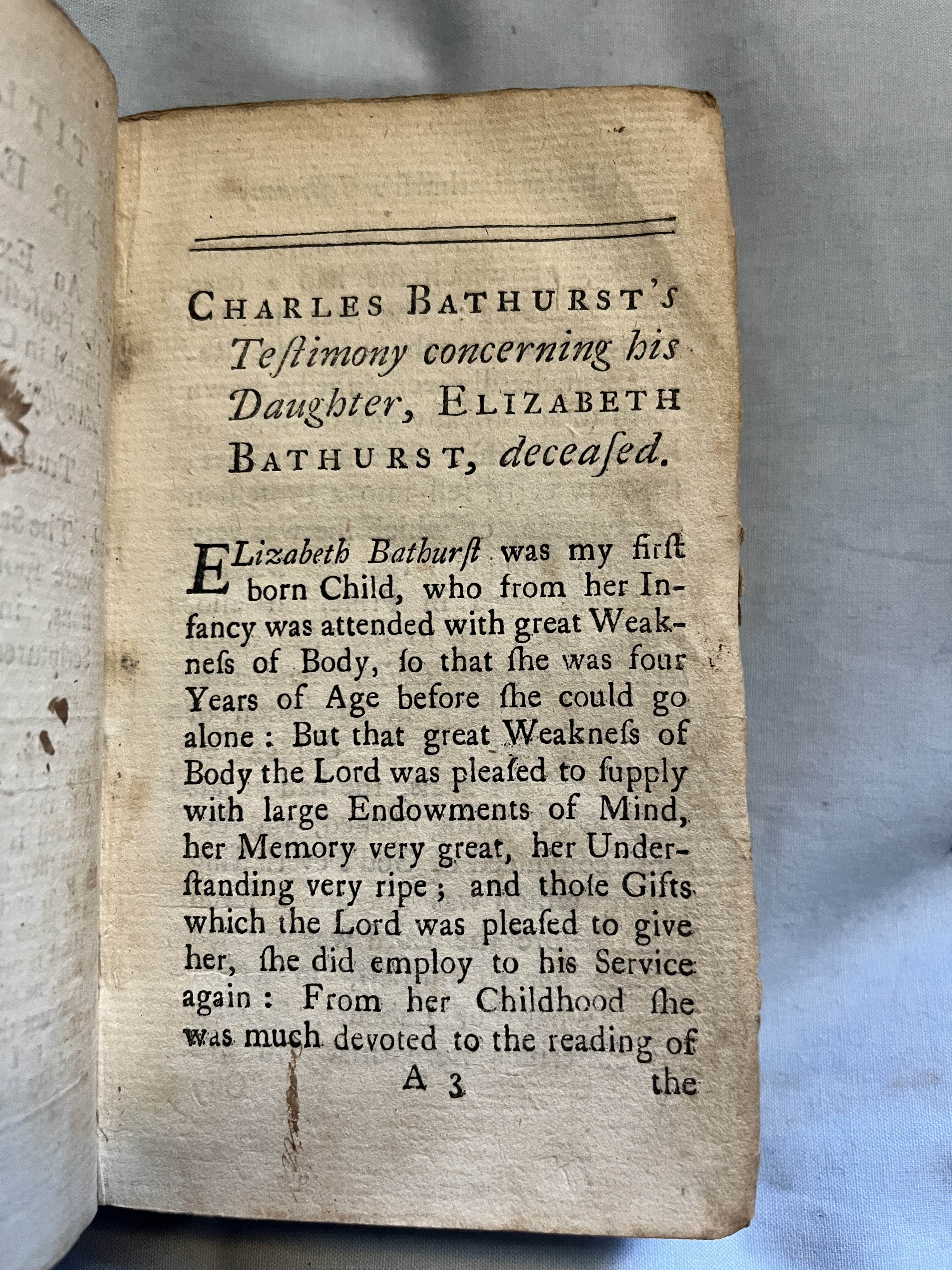 Charles Bathurst’s Testimony