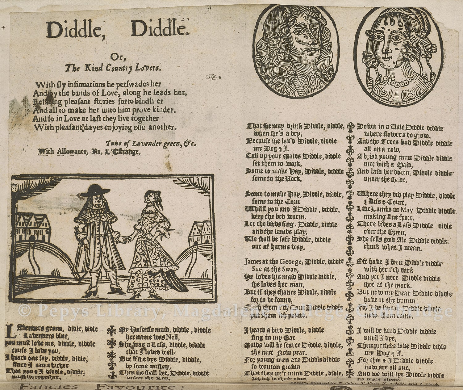 Broadside Ballad Diddle Diddle (Lavenders Green) - Pepys Ballads III.28 (c.1675
