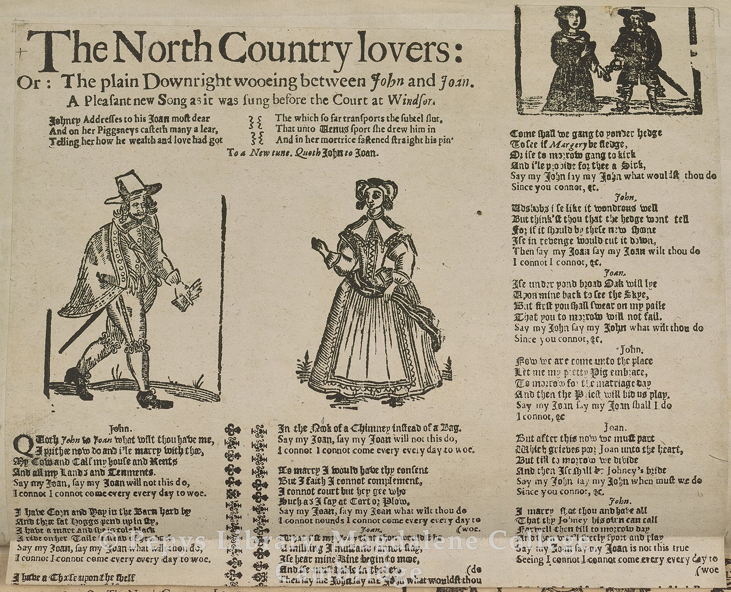 Broadside Ballad The North Country Lovers (‘John and Joan’) - Pepys Ballads IV.24