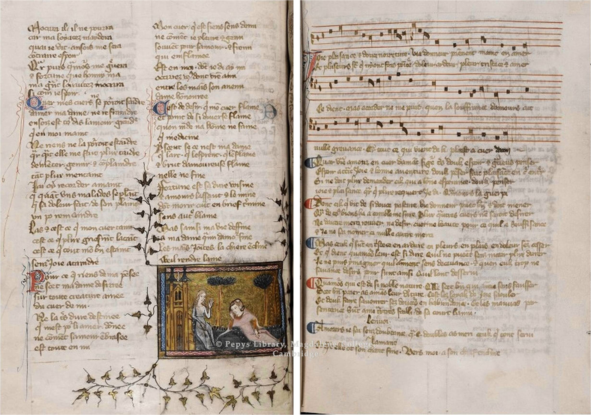 Manuscript Remède de Fortune by Guillaume de Machaut 15th century