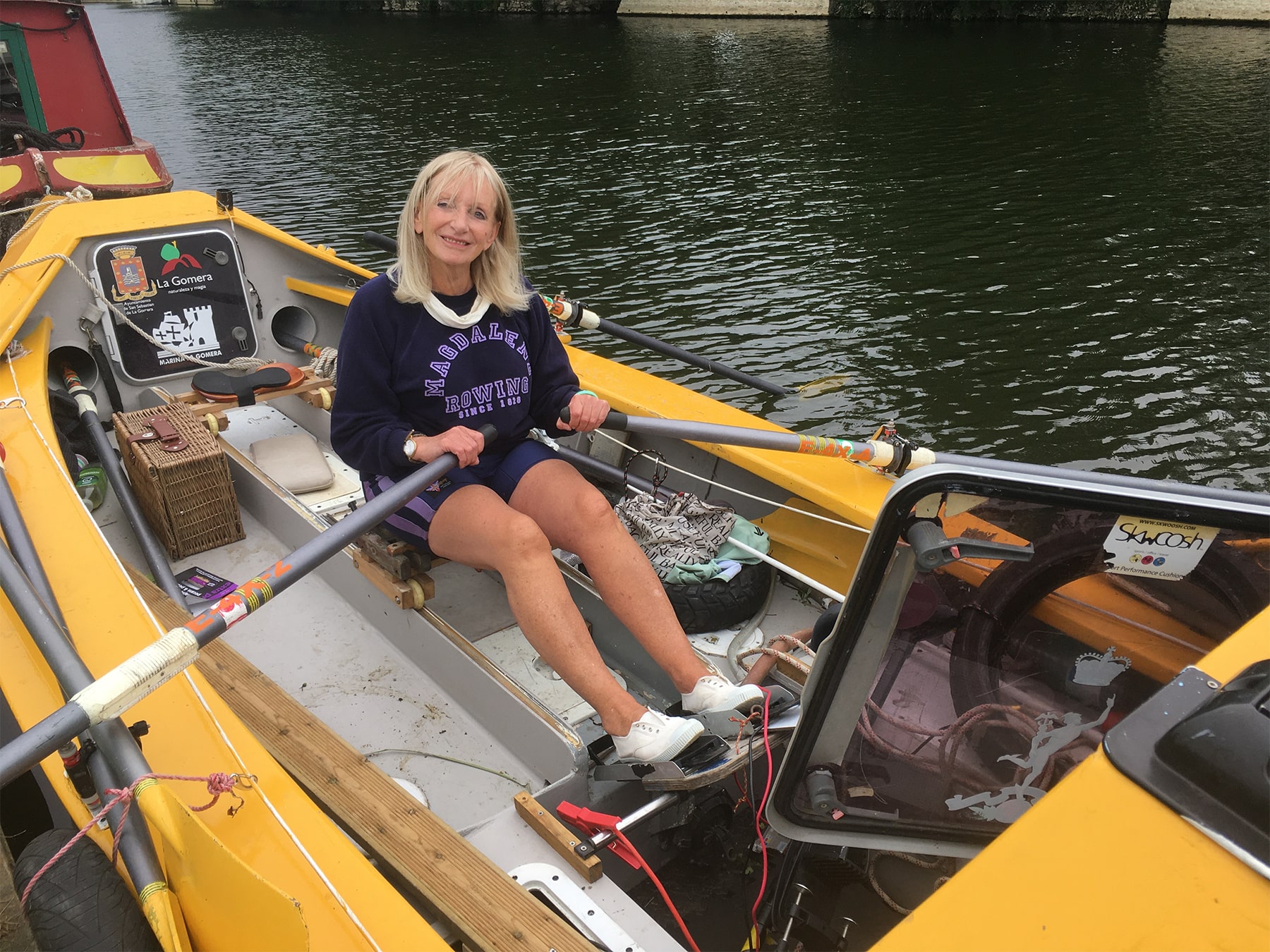 Pat Marsh on her way down the Thames