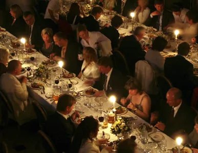 People dining in Hall